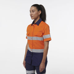 KingGee Womens Workcool Vented Reflective Short Sleeve Shirt K44229