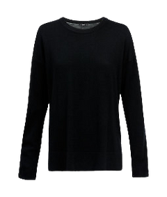 NNT Mens Long Sleeve Sweater Black Relaxed Drop Shoulder CAT5BP