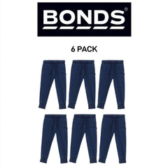 Bonds Kids Denim Trackie Pants Soft Rib Cuff Comfy Stretchy Elastic 6 Pack KX9JK