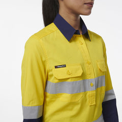 KingGee Women Workcool Vented Closed Front Reflective Shirt K44230