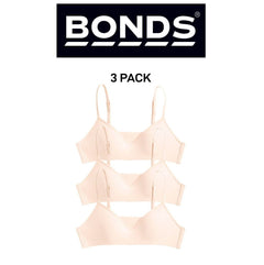 Bonds Girls Stretchies Contour Crop Extendable Elastic Straps Bra 3 Pack UZR31A