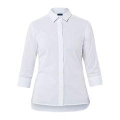 NNT Womens Stretch Cotton Blend 3/4 SLV Tunic Shirt White Classic Fit CATU2P