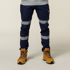Hard Yakka Canvas Cargo Pant Tough Double Layer Knees Reflective Stretch Y02855