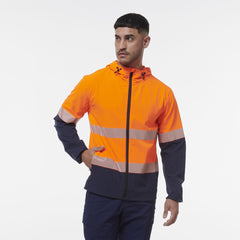 KingGee Mens Hi Vis Reflective Durable Hooded Repel Safety Work Jacket K55061