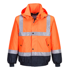 Portwest Hi-Vis Flying Jacket 2 Tone Waterproof Reflective Safety Work MJ204