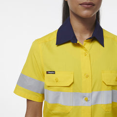 KingGee Womens Workcool Vented Reflective Short Sleeve Shirt K44229
