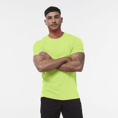 KINGGEE Mens HI Vis Crew Workwear Regular Fit Reflective Sleeve T Shirt K54034