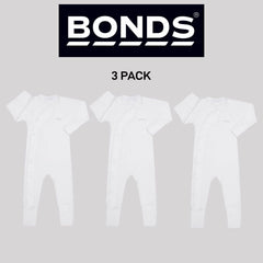 Bonds Baby Pointelle Cozysuit Branded Elastic Trim Aussie Cotton 3 Pack BXGGA