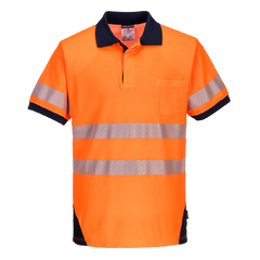 Portwest PW3 Hi-Vis Polo Shirt S/S Breathable 2 Tone Reflective Work Safety T182