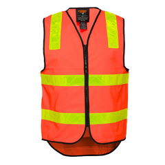Portwest Vic Roads Style Vest 2 Tone Hi Vis Reflective Taped Work Safety MV338