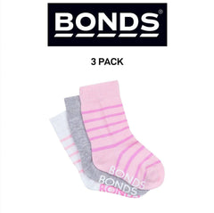 Bonds Baby Stay On Crew Socks with Grippy Soles Breathable Cotton 3 Pack RXQ33N