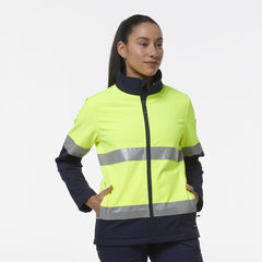 KingGee Womens Reflective Spliced Pocket Softshell Safety Work Jacket K45006