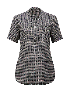NNT Womens Pixel Print S/S Tunic V Neck Collar Sleeve Vents CAT9R9