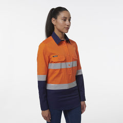 KingGee Women Workcool Vented Closed Front Reflective Shirt K44230