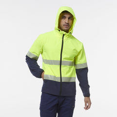 KingGee Mens Hi Vis Reflective Durable Hooded Repel Safety Work Jacket K55061