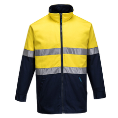 Portwest Hume 100% Cotton Drill Jacket 2 Tone Reflective Work Safety MJ998