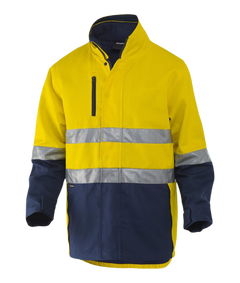 KingGee Mens Reflective 3 in 1 Cotton Jacket Work Lined Safe Quilted Vest K55400