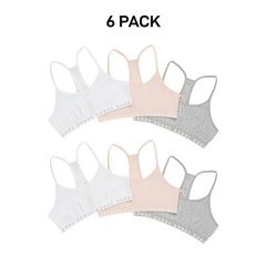 Bonds Girl Hipster Racer Crop Non-Slip Strap Racerback Shape Bra 6 Pack UWPT3A