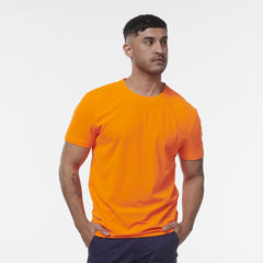 KINGGEE Mens HI Vis Crew Workwear Regular Fit Reflective Sleeve T Shirt K54034