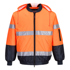 Portwest Hi-Vis Bomber Jacket with Tape 2 Tone Reflective Work Safety MJ504