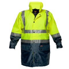 Portwest Fleece Lined Rain Jacket with Tape 2 Tone Reflective Work Safety MJ208