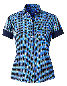 NNT Womens Pixel Print S/S Action Back Shirt Collared Button Shirt CAT9S2