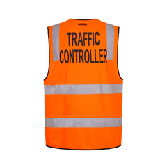 Portwest Traffic Controller Zip Vest D/N Reflective Tape Work Safety MZ105