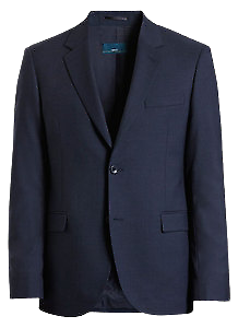 NNT Mens Sharkskin 2 Button Jacket Wool Blend Collared Long Sleeve CATB7J