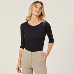 NNT Womens Matt Jersey Classic Soft Comfortable Boat Neck 3/4 Sleeve Top CATUSX