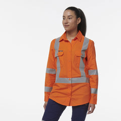 KingGee Womens Safety Workcool Vented X Back Reflective Breathable Shirt K44233
