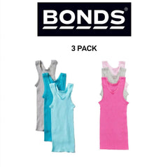 Bonds Baby Vest Ribbed Warmth Singlets Comfy Side Seamfree 3 Pack BXHNT