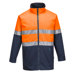 Portwest Hume 100% Cotton Drill Jacket 2 Tone Reflective Work Safety MJ998