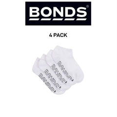 Bonds Kids Logo Light No Show Lightweight Extra Comfort Socks 4 Pack RXUU4W