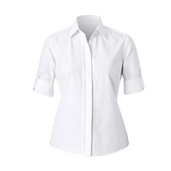 NNT Womens Polycotton 3/4 Rollup Shirt White Classic Business Shirt CAT4M9