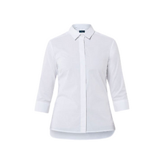 NNT Womens Stretch Cotton Blend 3/4 SLV Tunic Shirt White Classic Fit CATU2P