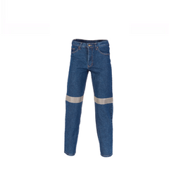 DNC Workwear Womens Taped Denim Stretch Jeans Reflective Comfortable 3347