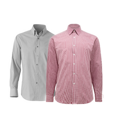 NNT Mens Formal Gingham Long Sleeve Under Collar Check Shirts Business CATDGZ