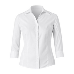 NNT Mens Textured Twill 3/4 Darted White Collared Business Shirt CAT4JG