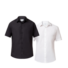 NNT Mens Business Shirt Poplin Short Sleeve Cotton Blend Formal Shirt CATJ8X
