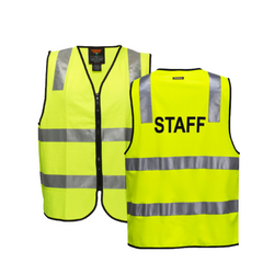 Portwest Staff Zip Vest D/N 2 Tone Hi Vis Reflective Tape Work Safety MZ107