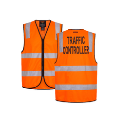 Portwest Traffic Controller Zip Vest D/N Reflective Tape Work Safety MZ105