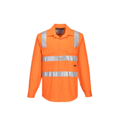 Portwest Hi-Vis Regular Weight Long Sleeve Shirt with Tape over Shoulder MS191