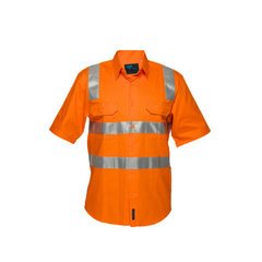Portwest Hi-Vis Regular Weight Short Sleeve Shirt with Tape over Shoulder MS192