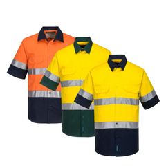 Portwest Hi-Vis Two Tone Lightweight Short Sleeve Shirt with Tape Safety MA802
