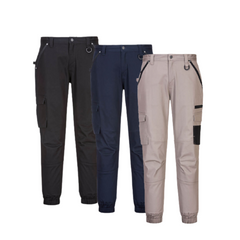 Portwest Cuffed Slim Fit Stretch Work Pants Comfortable Tapered Pant MP703
