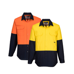 Portwest Hi-Vis Two Tone Regular Weight Long Sleeve Shirt Work Safety MS901