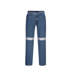 Portwest Denim Pants with Tape Pre Shrunk Reflective Tape Straight Pant MW169