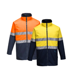 Portwest Hume 100% Cotton Drill Jacket 2 Tone Reflective Work Safety MJ998