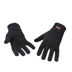 Portwest Knit Glove Insulatex Lined Warm Comfort Black Knitted Cuff GL13