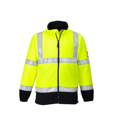 Portwest Flame Resistant Anti Static Hi-Vis Fleece Drawcord Full Zip Jacket FR31